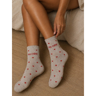Chaussettes "Ma chérie" - Beige