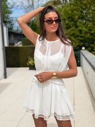 Robe courte Noura - Blanc