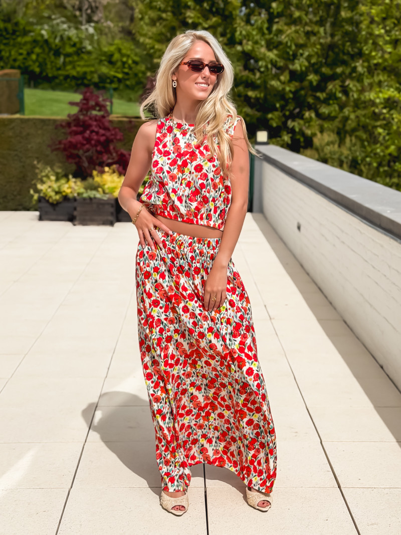 Ensemble à motifs Tayana - Rouge