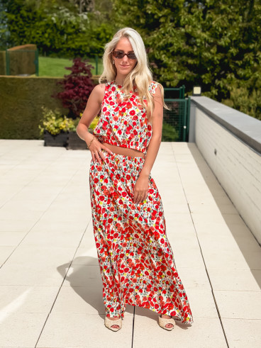 Ensemble à motifs Tayana - Rouge