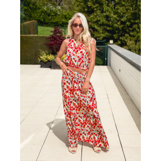 Ensemble à motifs Tayana - Rouge