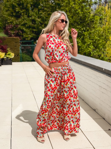 Ensemble à motifs Tayana - Rouge