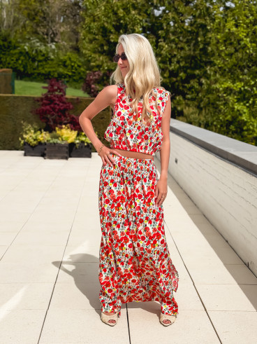 Ensemble à motifs Tayana - Rouge