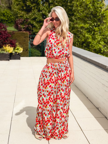 Ensemble à motifs Tayana - Rouge