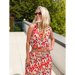 Ensemble à motifs Tayana - Rouge