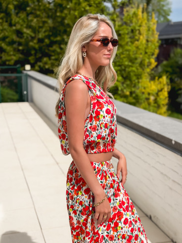 Ensemble à motifs Tayana - Rouge