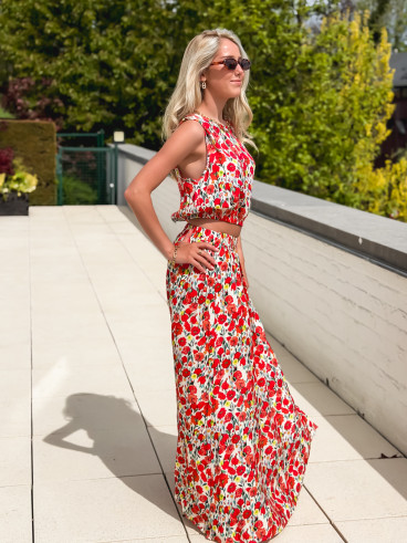 Ensemble à motifs Tayana - Rouge