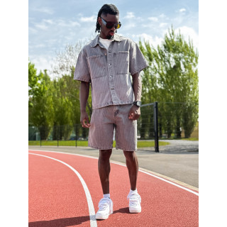 Ensemble en jeans ligné Yolan - Gris