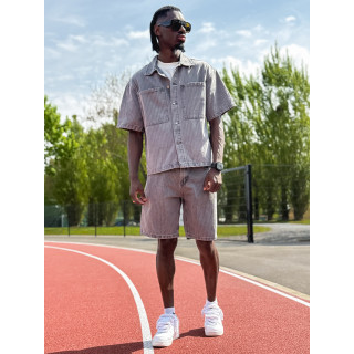 Ensemble en jeans ligné Yolan - Gris