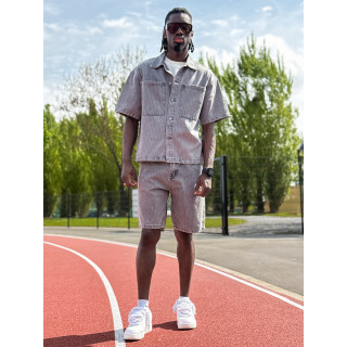 Ensemble en jeans ligné Yolan - Gris