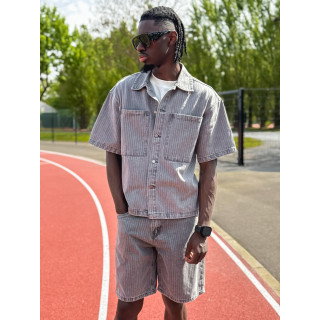 Ensemble en jeans ligné Yolan - Gris