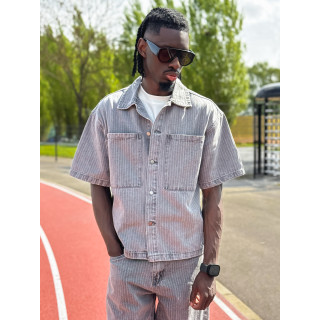 Ensemble en jeans ligné Yolan - Gris