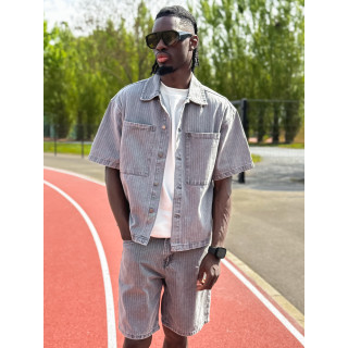 Ensemble en jeans ligné Yolan - Gris