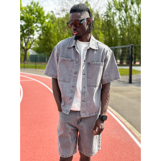 Ensemble en jeans ligné Yolan - Gris