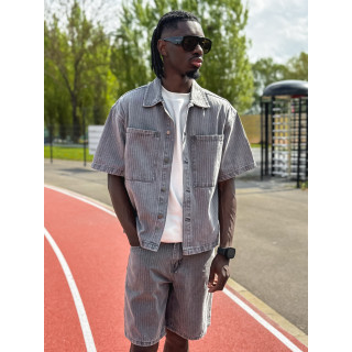 Ensemble en jeans ligné Yolan - Gris