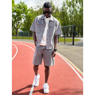 Ensemble en jeans ligné Yolan - Gris