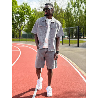 Ensemble en jeans ligné Yolan - Gris