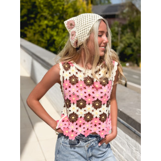Blouse en crochet Lycia - Rose