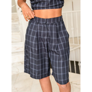 Bermuda à carreaux Miraella - Bleu marine