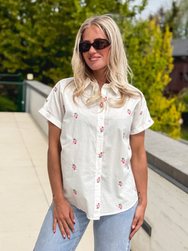 Chemise à motifs Azalia - Blanc