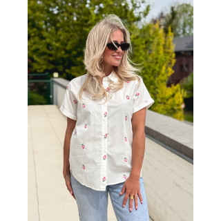 Chemise à motifs Azalia - Blanc