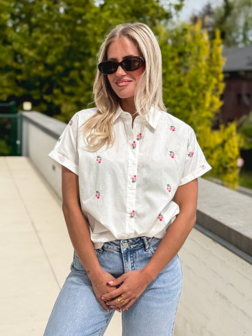 Chemise à motifs Azalia - Blanc