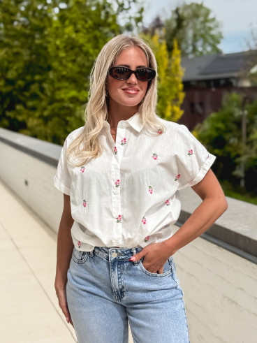 Chemise à motifs Azalia - Blanc