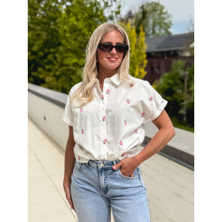 Chemise à motifs Azalia - Blanc