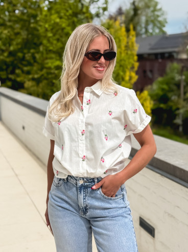 Chemise à motifs Azalia - Blanc