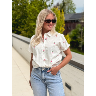 Chemise à motifs Azalia - Blanc