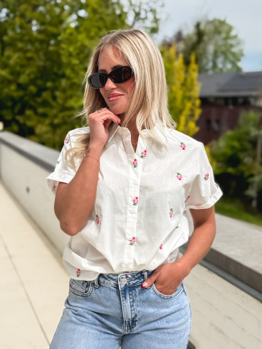 Chemise à motifs Azalia - Blanc