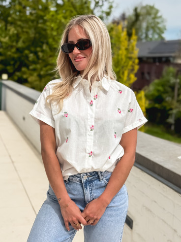 Chemise à motifs Azalia - Blanc