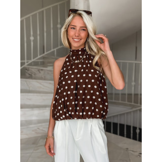 Blouse à pois Vanysia - Chocolat