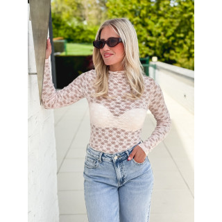 Blouse en dentelle Naïri - Rose