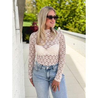 Blouse en dentelle Naïri - Rose