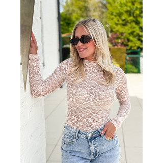 Blouse en dentelle Maëlise - Rose