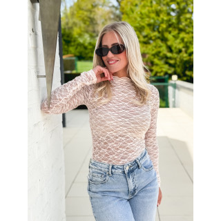 Blouse en dentelle Maëlise - Rose