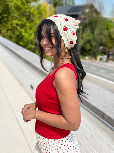 Bandana en crochet Anabella - Ecru