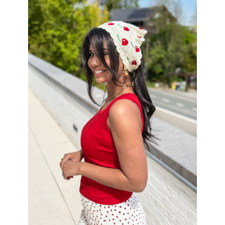 Bandana en crochet Anabella - Ecru