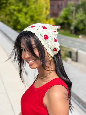Bandana en crochet Anabella - Ecru