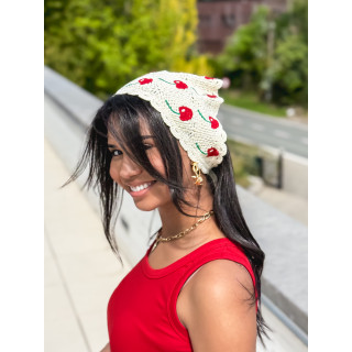 Bandana en crochet Anabella - Ecru