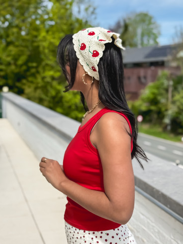 Bandana en crochet Anabella - Ecru