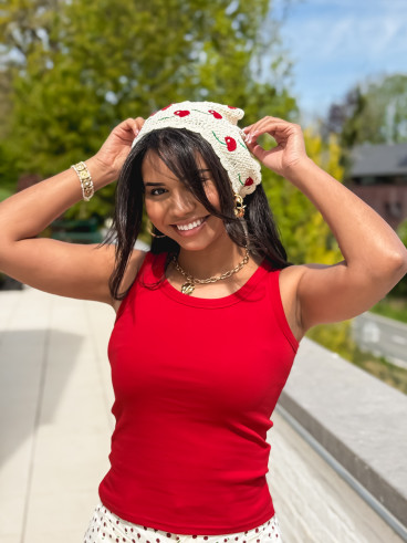 Bandana en crochet Anabella - Ecru