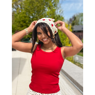 Bandana en crochet Anabella - Ecru