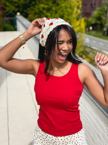 Bandana en crochet Anabella - Ecru