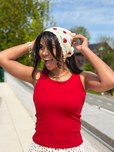 Bandana en crochet Anabella - Ecru