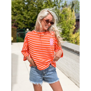 Blouse lignée Zéphira - Orange