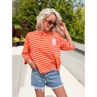 Blouse lignée Zéphira - Orange