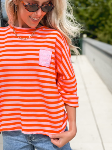 Blouse lignée Zéphira - Orange