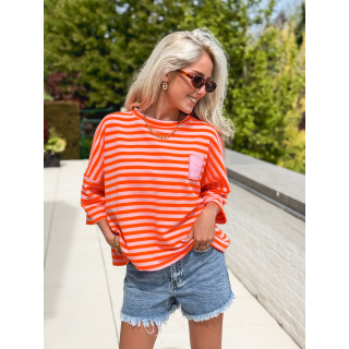 Blouse lignée Zéphira - Orange